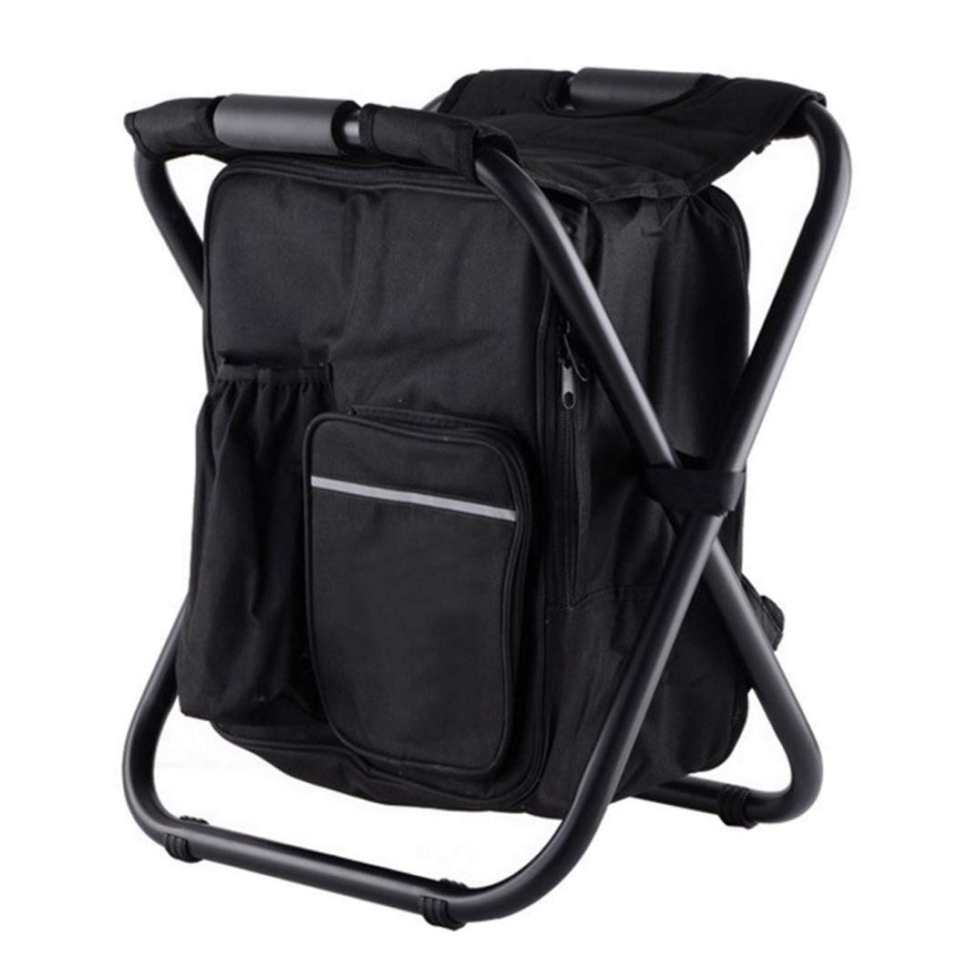Portable Folding Camping Chair with Cooler & Backpack - Lightweight Outdoor Stool for Hiking, Fishing, Picnic, Beach & BBQ - Insulated Storage Bag & Camo Design - Perfect for Camping Gear & Travel Accessories