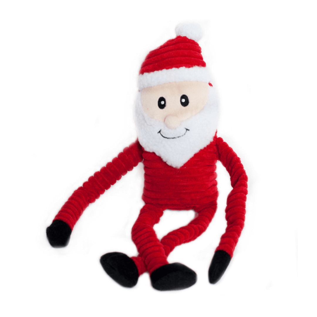 ZippyPaws Santa Plush Dog Toy - Christmas Holiday Chew Toy for Small & Large Dogs - Perfect for Playtime, Training & Holiday Gifts