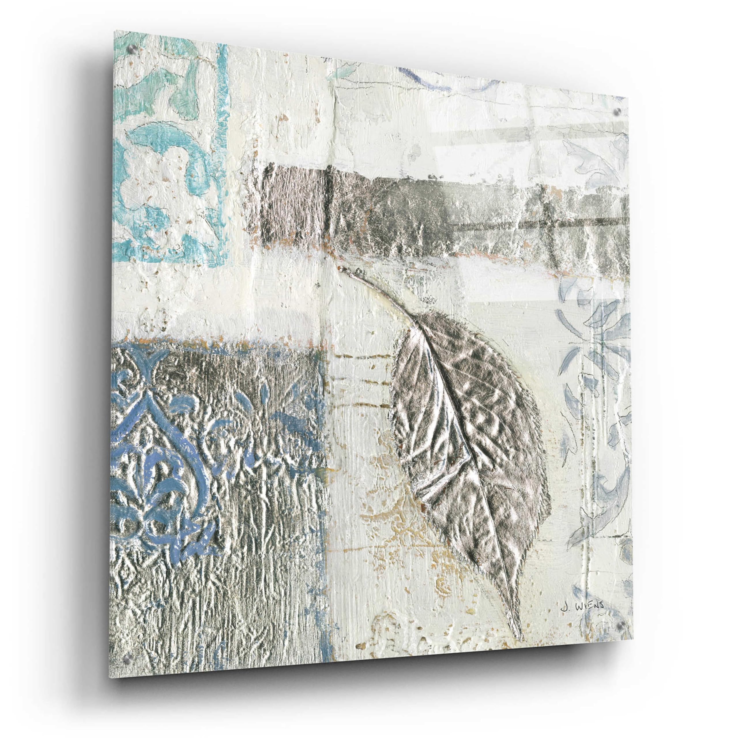 Gracefully Blue IV Acrylic Glass Wall Art by James Wiens - 36x36 Inches Modern Abstract Painting for Living Room, Bedroom & Office Decor