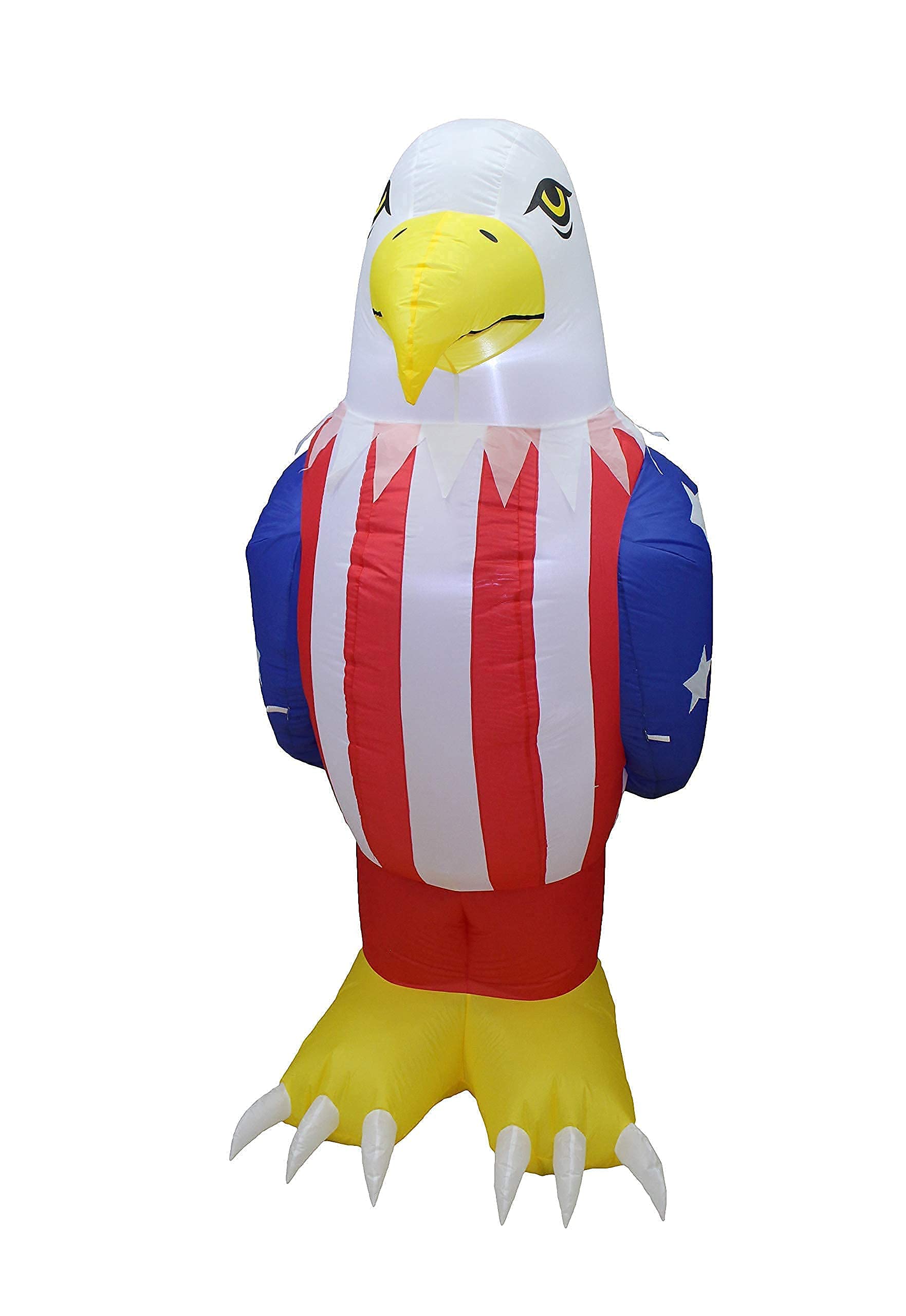 4ft Inflatable Happy Birthday Cupcake & 6ft Patriotic Inflatable Bald Eagle with Lights - 2-Piece Party Decorations Bundle for Birthday Celebrations and 4th of July Events - Perfect for Outdoor Decor, Backyard Parties, and National Holiday Festivities
