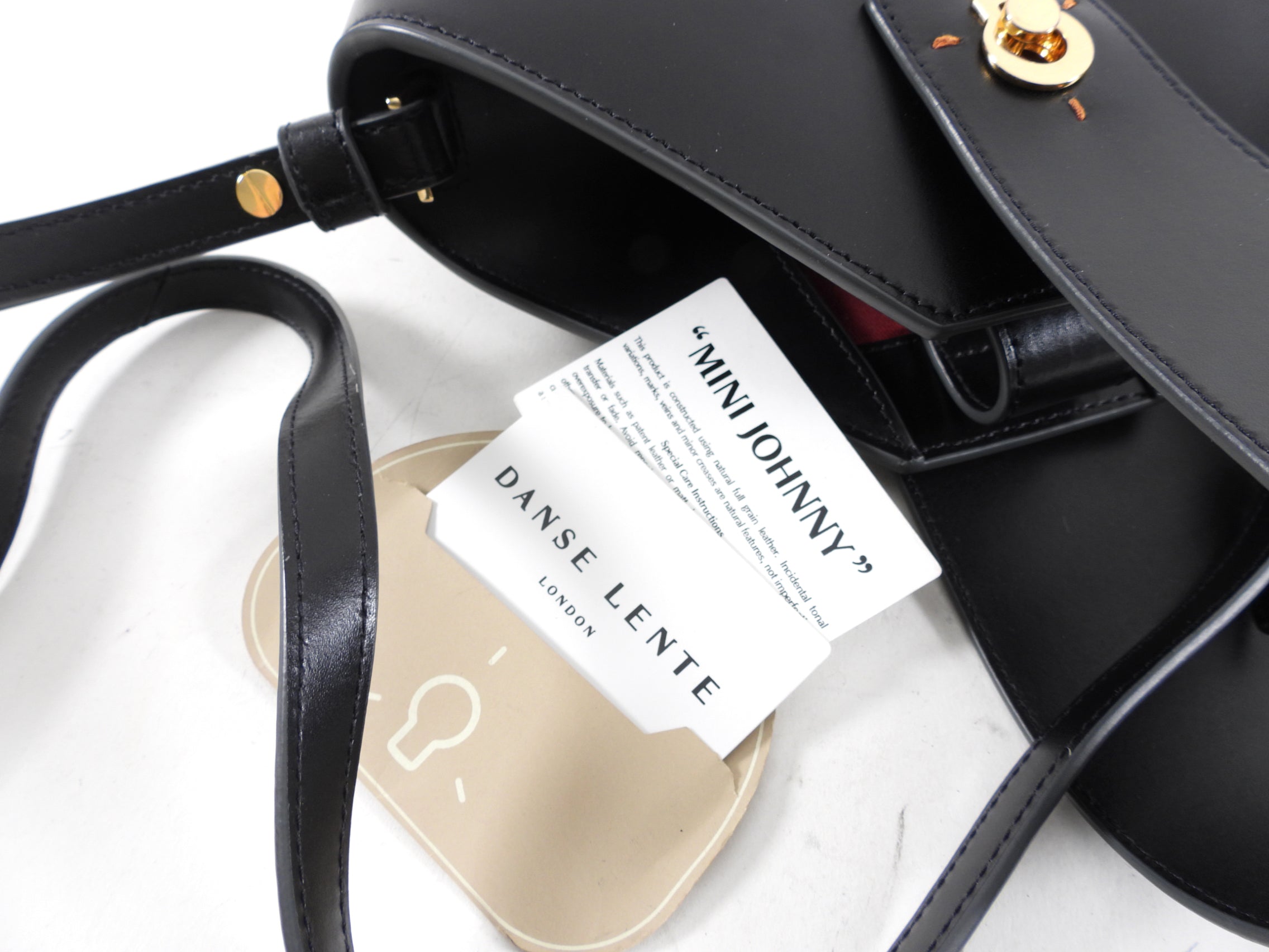 Danse Lente Johnny Black Leather Shoulder Bag for Women - Stylish Crossbody Purse for Work, Travel & Everyday Use