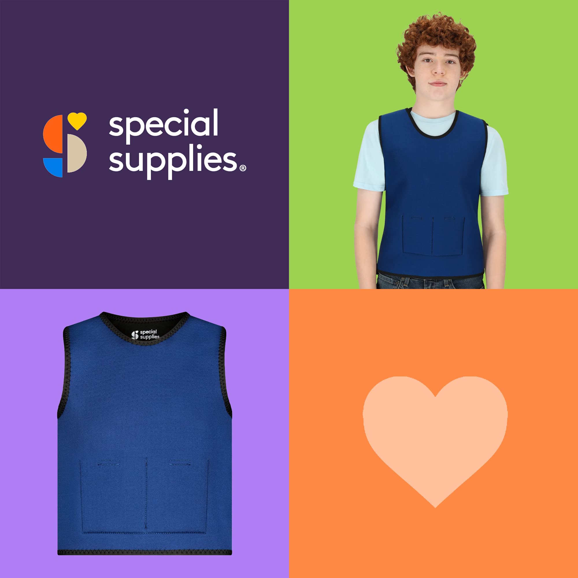 Weighted Sensory Compression Vest for Kids - Adjustable Weight & Comfort Fit - Calming Sensory Therapy for Autism, ADHD & Anxiety Relief - Perfect for School, Home & Therapy Use