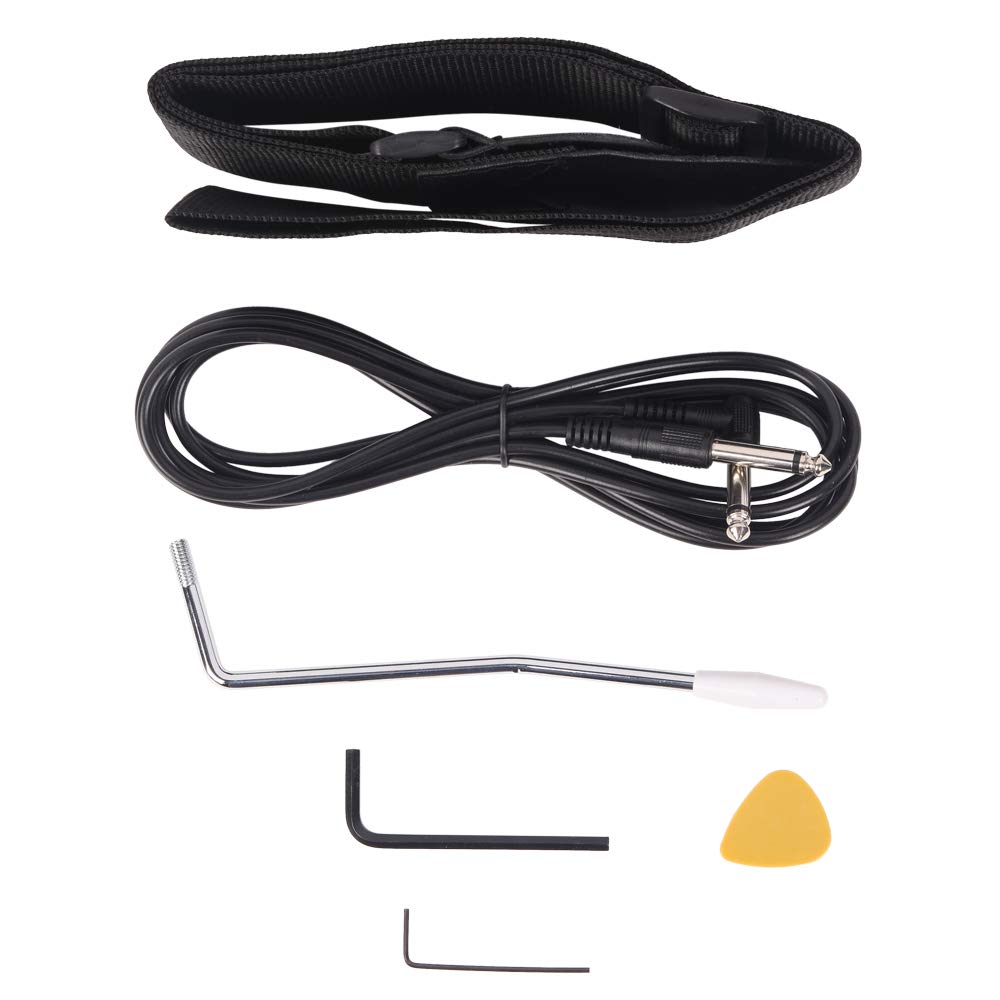 38 Inch Electric Guitar with Rosewood Fingerboard - Complete Starter Kit Includes Picks, Strap, Cord, Gig Bag & Tremolo Arm - Perfect for Beginners & Intermediate Players (White) - Ideal for Home Practice, Studio Recording & Live Performances