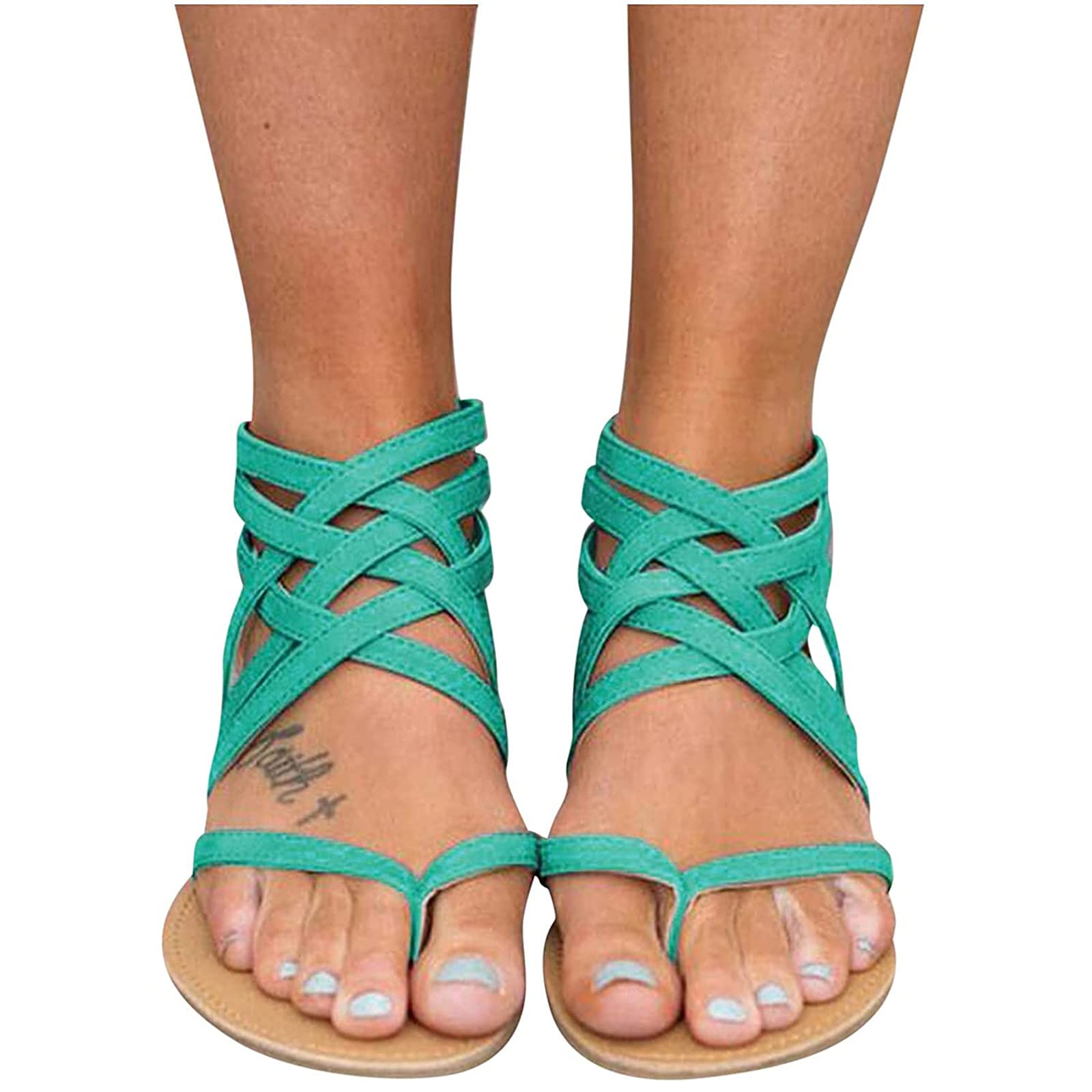 Women's Bohemian Flat Sandals - Open Toe Casual Beach Sandals for Summer | Perfect for Vacation, Walking & Outdoor Activities