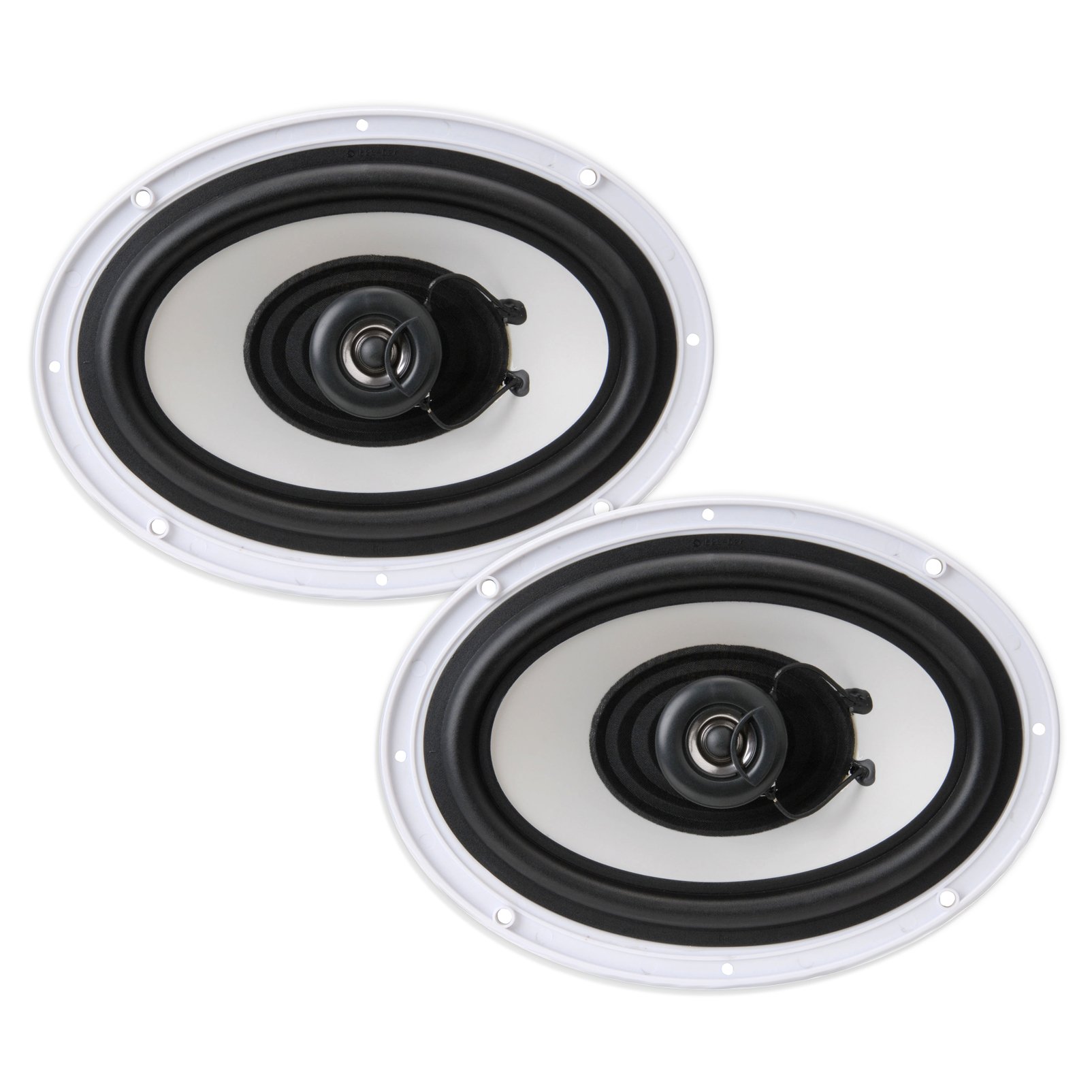 Pyle Hydra Marine Amplifier & 6x9 Inch Dual Marine Speakers - 2 Way Waterproof Weatherproof Outdoor Stereo Sound System 260W (1 Pair, Black) - Perfect for Boats, RVs, and Outdoor Adventures