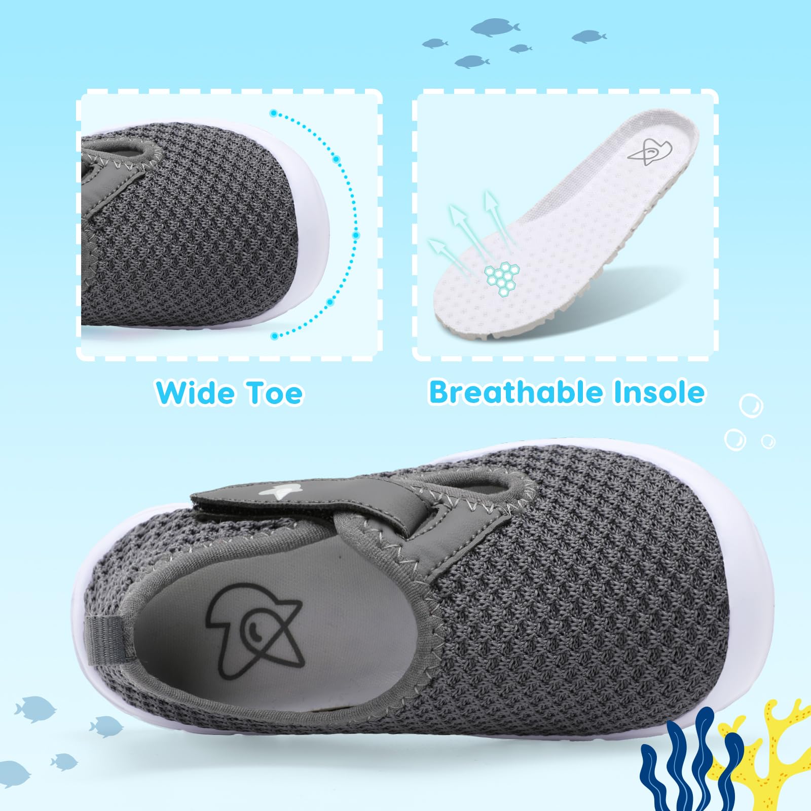 **LeIsfIt Toddler Barefoot Shoes for Boys & Girls - Wide Toe Box, Lightweight Slip-On Walking Shoes for Playground, Park & Everyday Comfort**