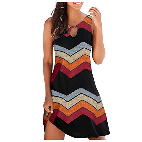 INNOVIERA Women's Floral Print Summer Dress - Sleeveless Halter Neck Midi Sundress for Beach, Party & Vacation | Lightweight Casual Dress for Outdoor Activities