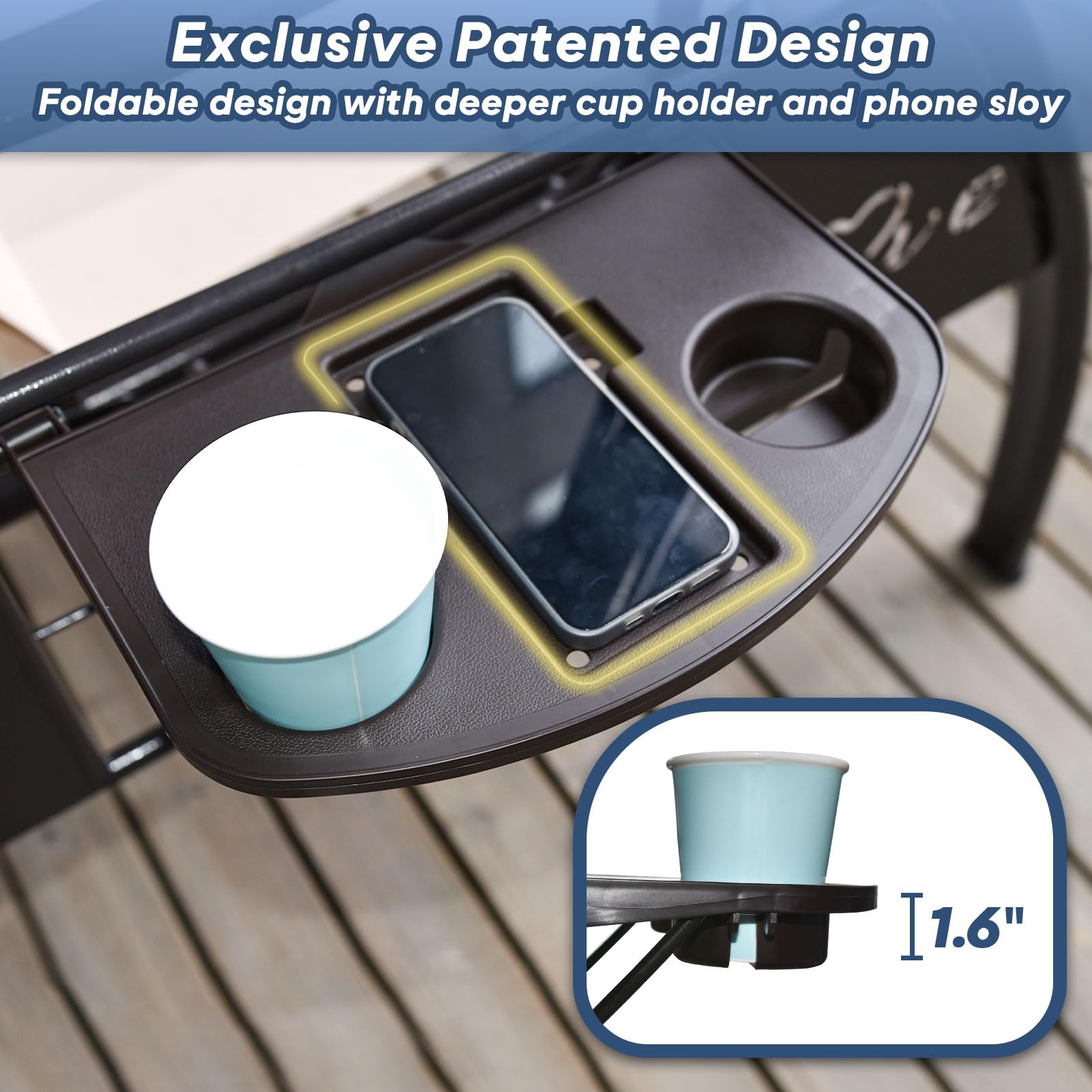 3-Seat Outdoor Porch Swing - 800lb Capacity 2-in-1 Patio Glider Chair with Adjustable Canopy & Removable Cushions - Heavy Duty Square Tube Stand for Yard, Garden, Deck or Backyard Relaxation (Blue)
