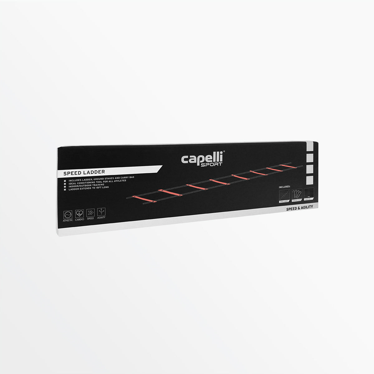Capelli Sport 11-Rung Plastic Speed Agility Ladder with Carrying Case - Perfect for Football, Soccer, Basketball Training & Home Workouts