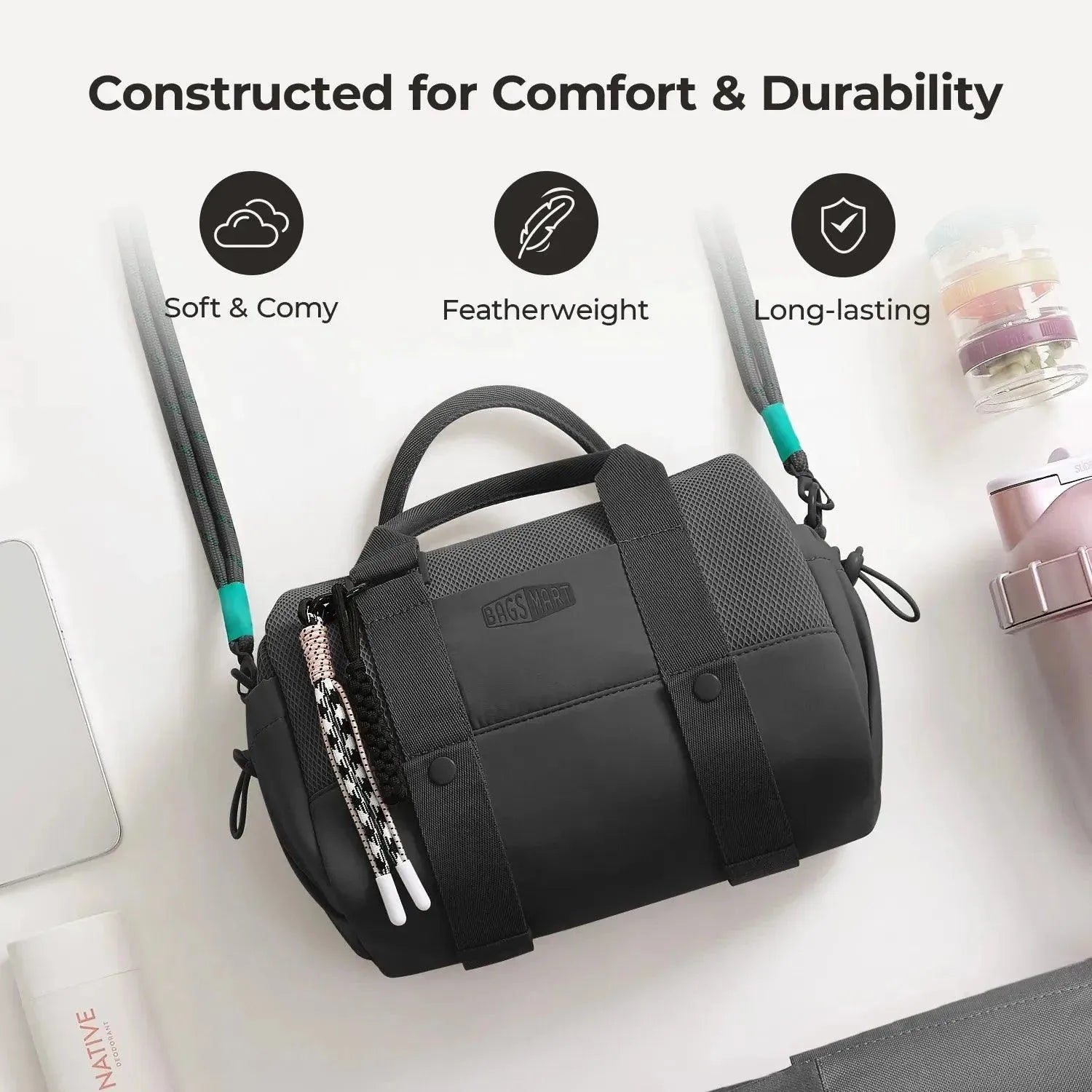 REIKI 5.5L Mini Duffle Bag - Lightweight Compact Gym Bag for Workout, Yoga, Travel & Sports - Water-Resistant Small Duffel for Men & Women