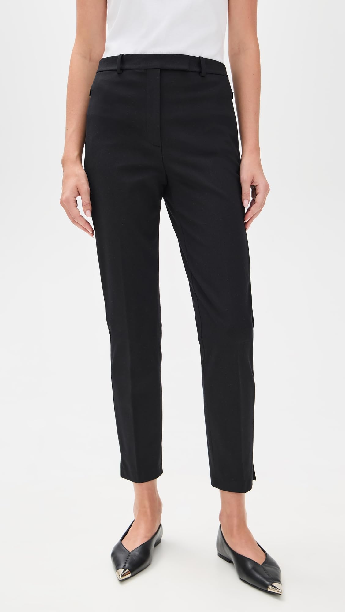 Theory Women's High Waisted Taper Pants - Slim Fit Office Trousers for Professional Workwear & Business Casual Outfits