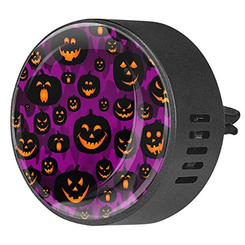 2 Pack 40mm Car Aromatherapy Essential Oil Diffuser - Purple Pumpkin Lantern Design Air Freshener with Scent Vent Clip & Ocean Breeze Felt Pads - Perfect for Car, Home, Office & Travel Use