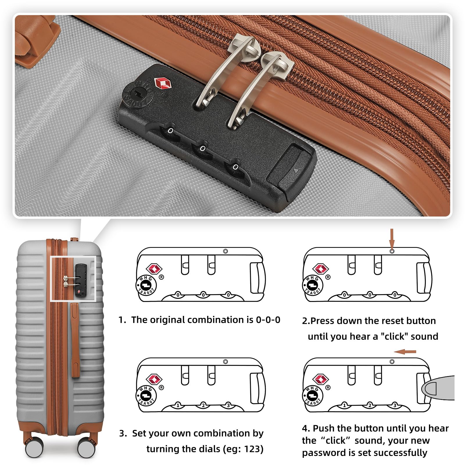 Lulusail 4-Piece Expandable ABS Luggage Set with 360° Spinner Wheels - 24
