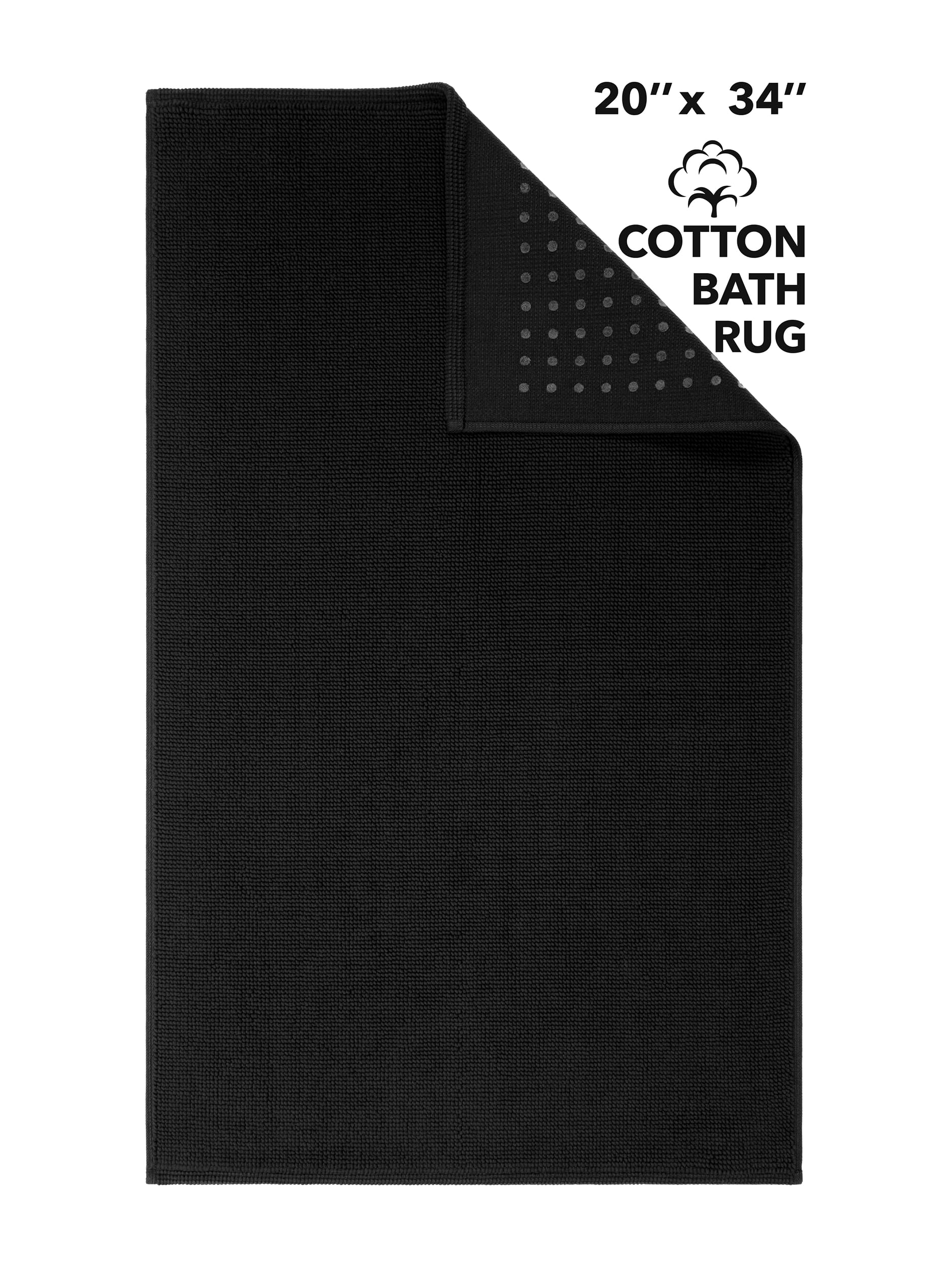 Premium 100% Cotton Bath Rug - Soft Absorbent Non-Slip Bath Mat for Bathroom (20