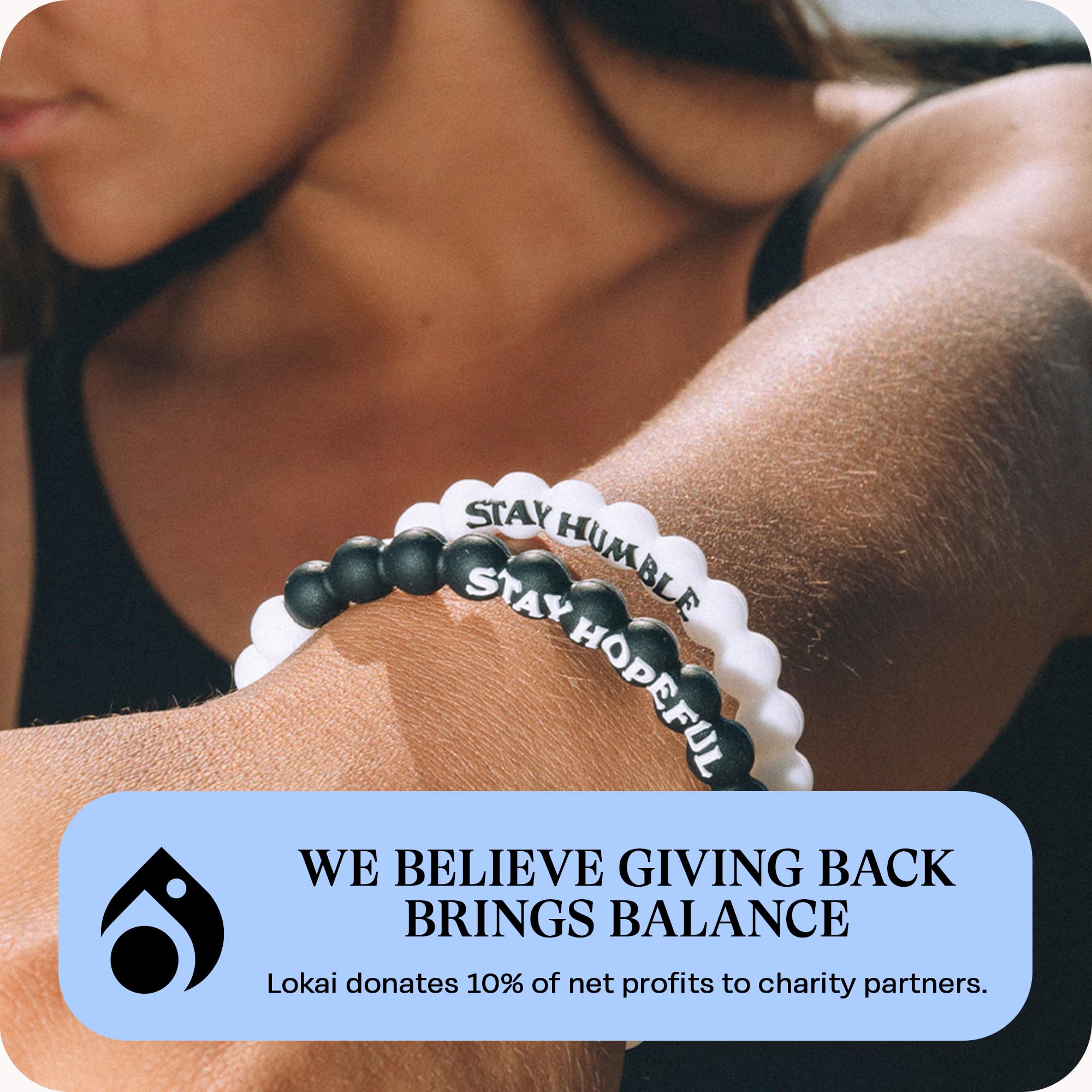 Lokai Silicone Beaded Bracelet for Women & Men - Adjustable Fashion Jewelry for Balance & Hope - Comfortable Slide-On Design for Everyday Wear | Perfect for Yoga, Meditation & Outdoor Activities