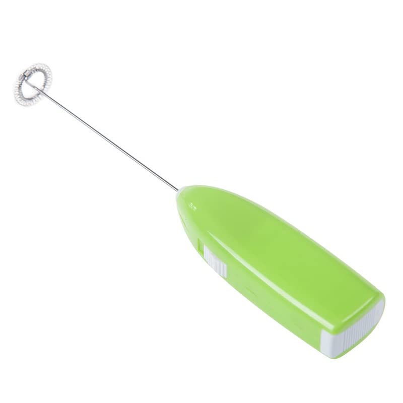 Electric Milk Frother Handheld Mixer - Mini Portable Blender for Coffee, Cappuccino & Hot Chocolate - Kitchen Whisk Tool for Frothing Milk, Beating Eggs & Mixing Drinks (Green) - Perfect for Home, Office & Travel Use