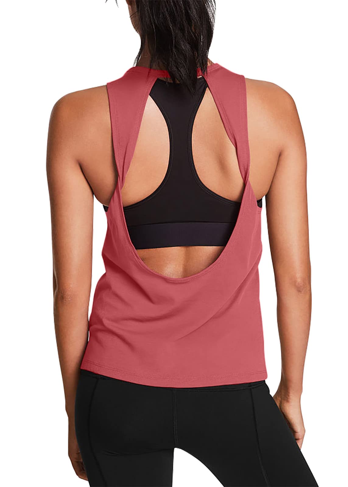 Mippo Women's Open Back Yoga Tank Top - Breathable Workout Shirts for Gym, Running & Athletic Activities - Perfect for Yoga, Pilates & Fitness Training