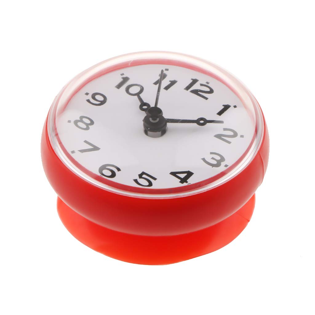 Waterproof Kitchen Bathroom Shower Clock with Suction Cup - Red Wall Timer for Home Decor | Perfect for Cooking, Bathing & Shower Time Management