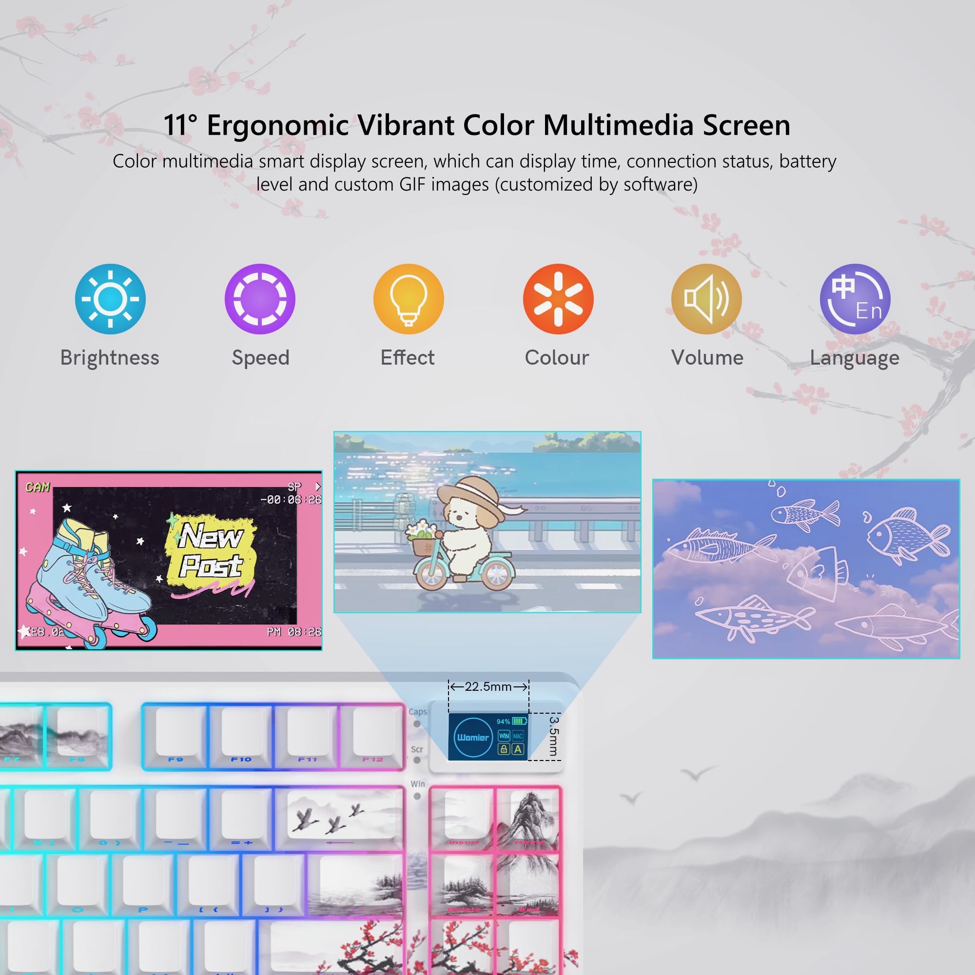 Womier SK80 PRO 75% Wireless Mechanical Keyboard - RGB, Hot Swappable for Gaming & Office Use