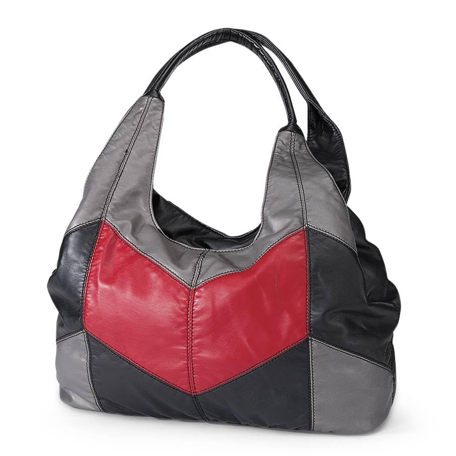 Stylish Colorblock Shoulder Bag for Women - Trendy Hobo Purse with 3 Zippered Compartments & Lined Interior - Perfect for Work, Travel and Everyday Use