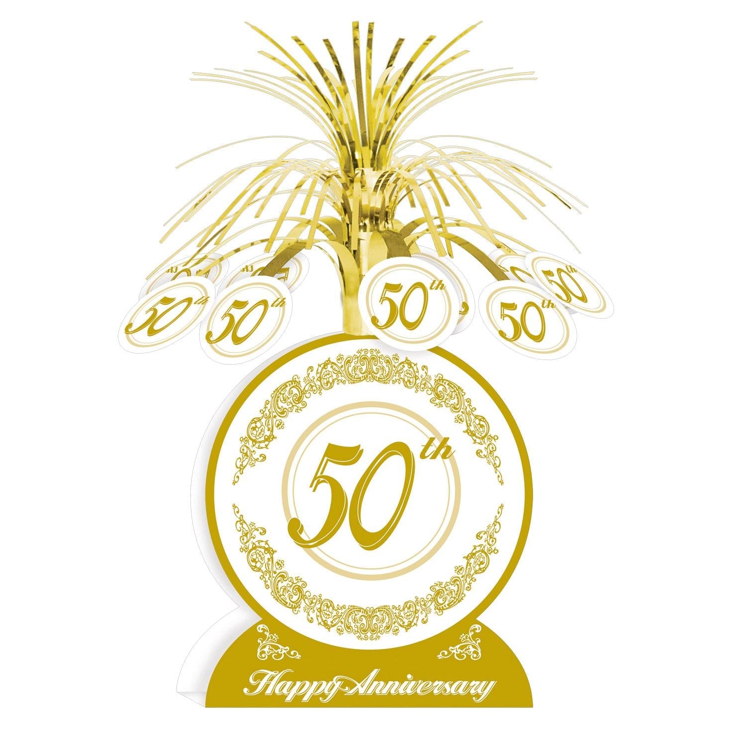 12 Pack Beistle 50th Birthday Party Decorations - Gold & Black Anniversary Centerpieces for Table Decor, Party Supplies - Perfect for 50th Birthday Celebrations, Anniversaries, Retirement Parties