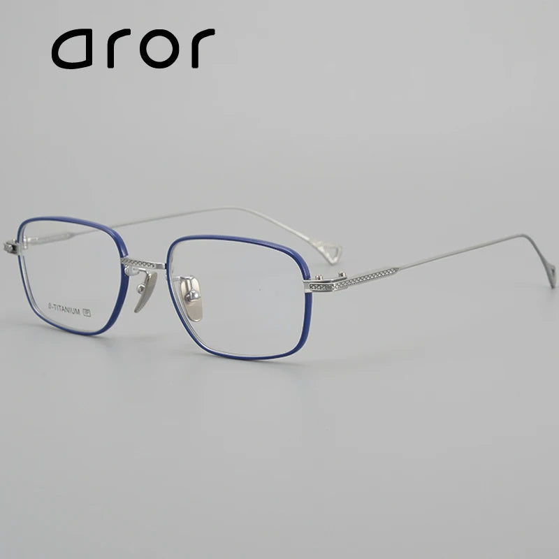 Men's Titanium Full Rim Square Eyeglasses - Lightweight Durable Frame for Work & Reading | Fashionable Brow Line Design 942044 | Perfect for Office, Driving & Daily Use
