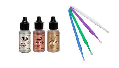 Tim Holtz Ranger Alloy Bundle with PTP Flash Deals Detail Sticks (Mined, Statue, Foundry) - Perfect for Scrapbooking, Card Making & Mixed Media Art Projects