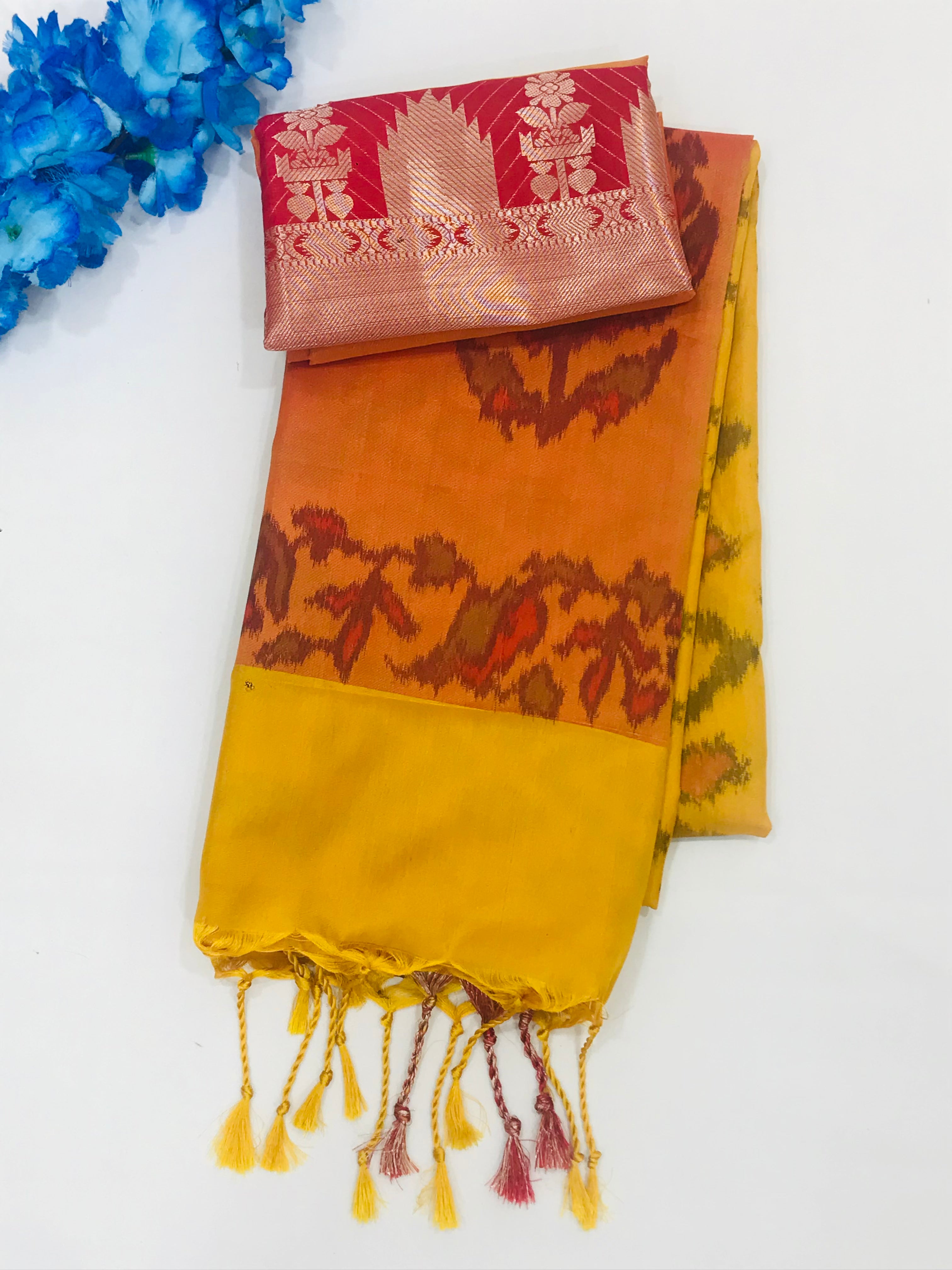 Elegant Pure Kanchipuram Soft Silk Saree for Women in Vibrant Yellow | Perfect for Weddings, Festivals & Special Occasions