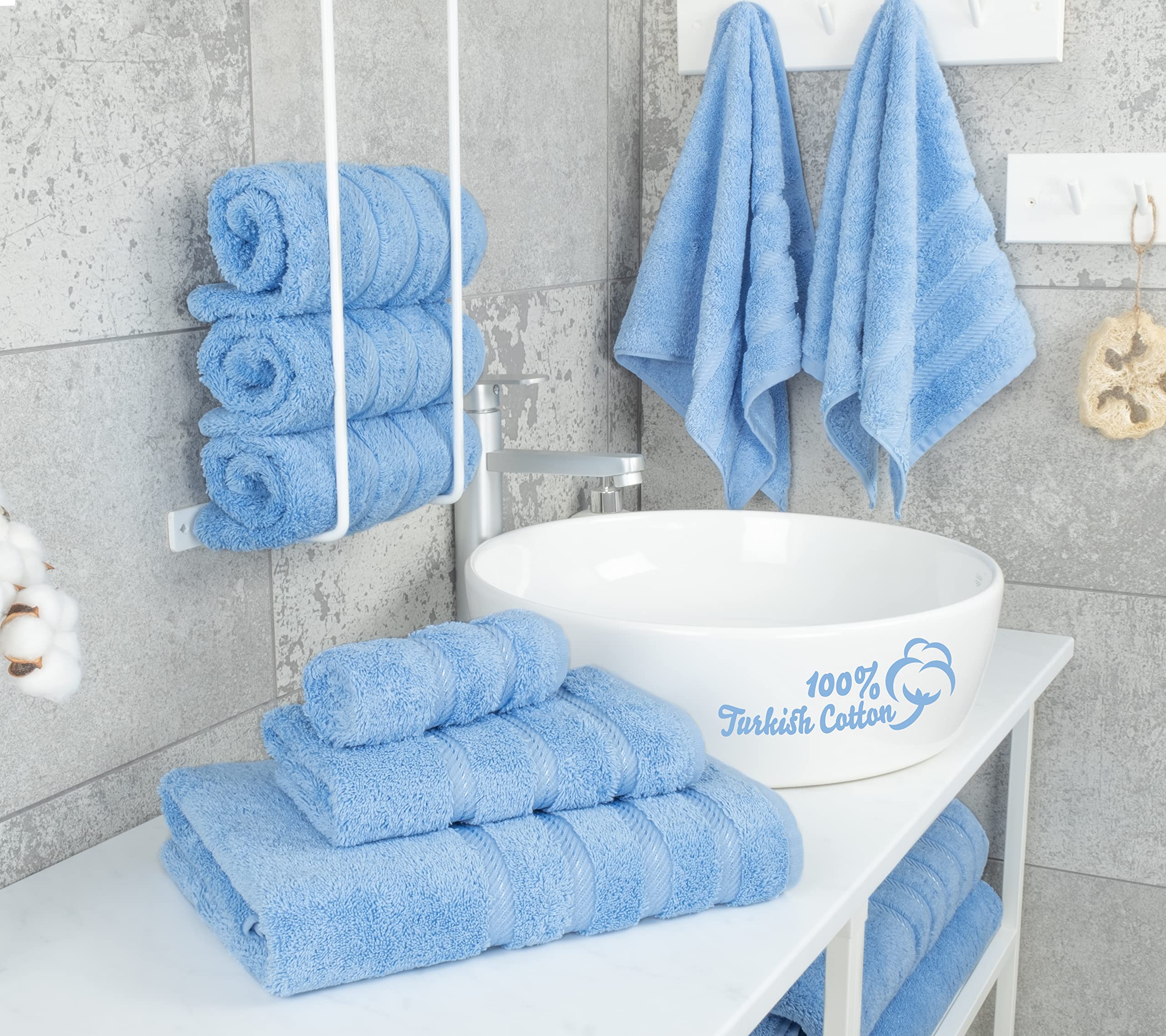 Premium 6-Piece Soft Linen Towel Set with 4 Bath & 4 Hand Towels - Luxury Spa & Bathroom Essentials for Home, Hotel & Gift Giving