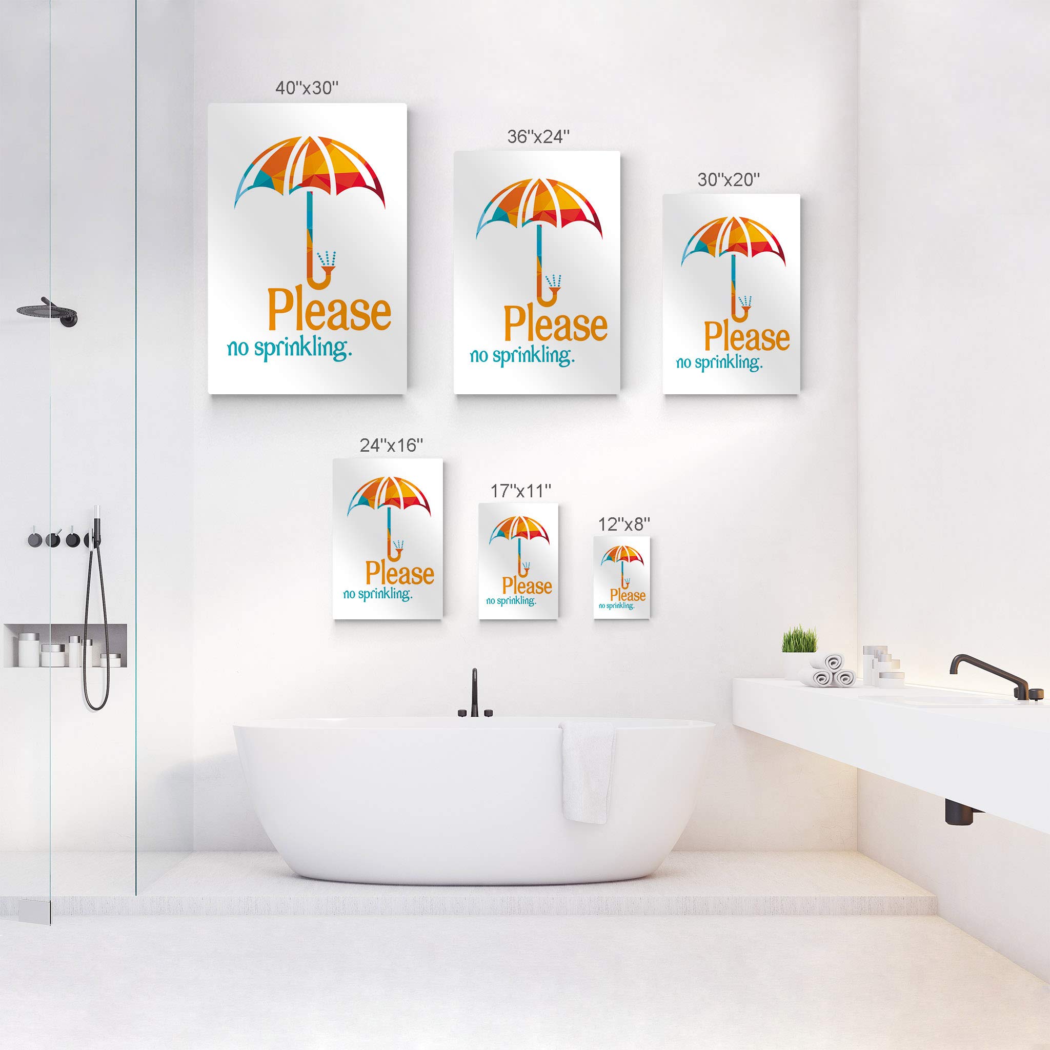 Funny No Sprinkling Sign - Metal Bathroom Wall Art for Home Decor