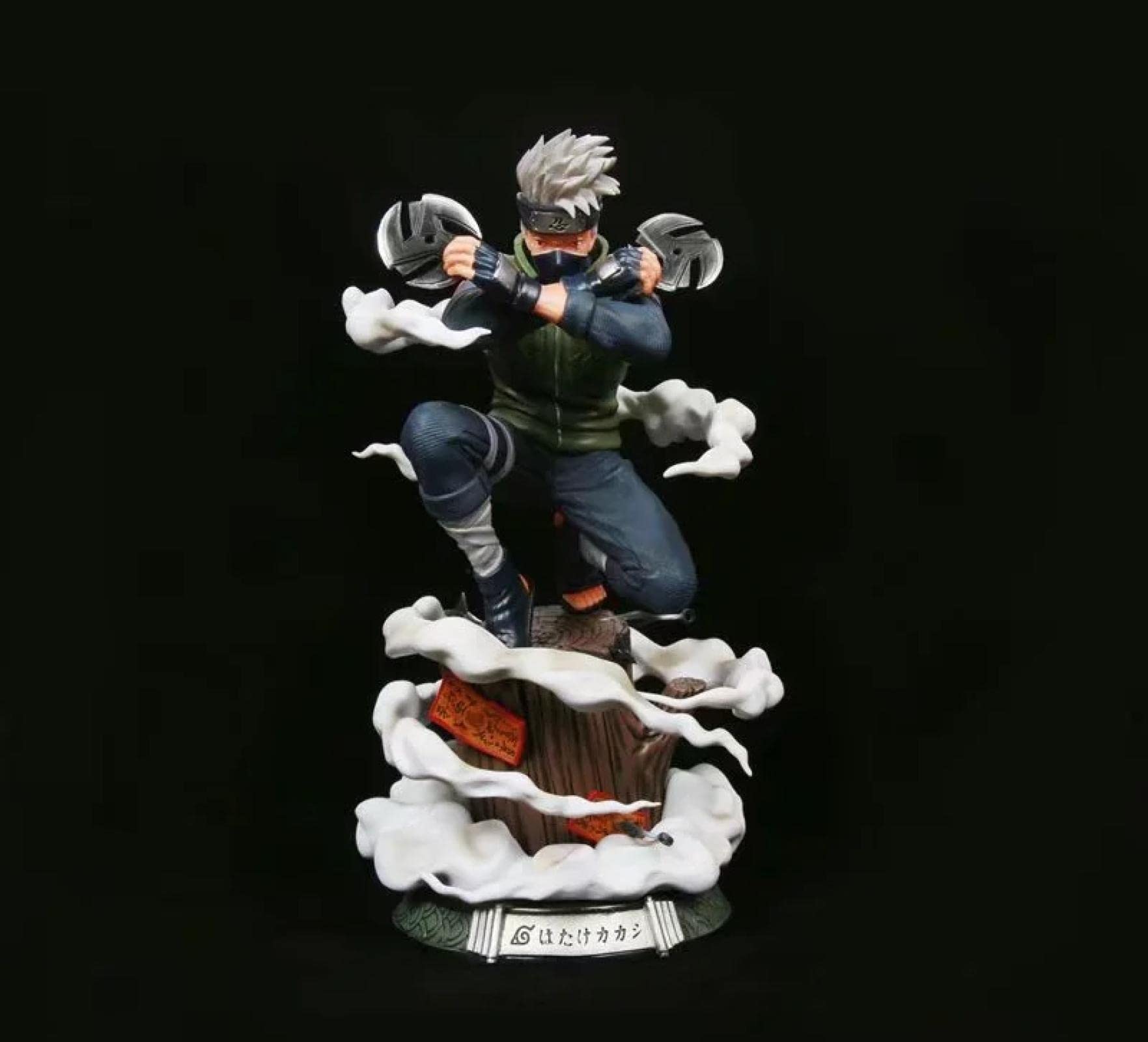 JCAMZ Kakashi Hatake Anime Figure - 29CM Squatting Fighting Pose PVC Statue for Naruto Fans | Home Decor, Office Display & Anime Collection Gift