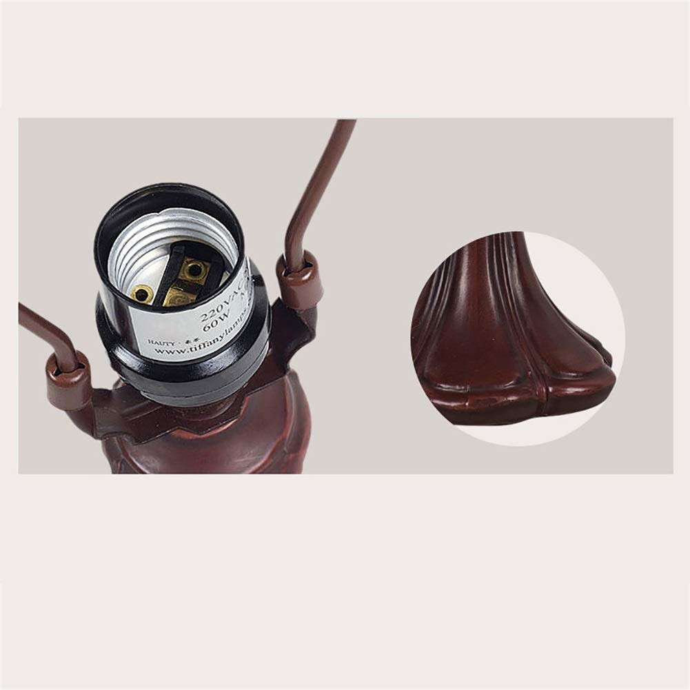 Tiffany Style Stained Glass Table Lamp - 13/17 Inch Umbrella Design for Living Room, Bedroom & Coffee Bar - Romantic Bedside Lighting, Reading Lamp & Handcrafted Art Gift for Home Decor