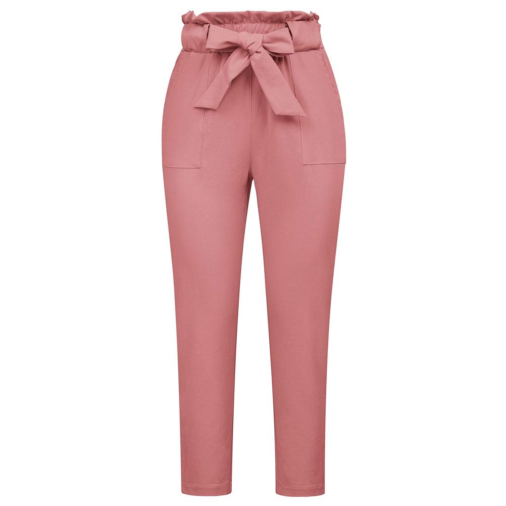 GRACE KARIN Women's High Waisted Paper Bag Pants - Slim Fit Office Work Pencil Pants for Business Casual & Professional Wear - Perfect for Office, Meetings and Daily Commute
