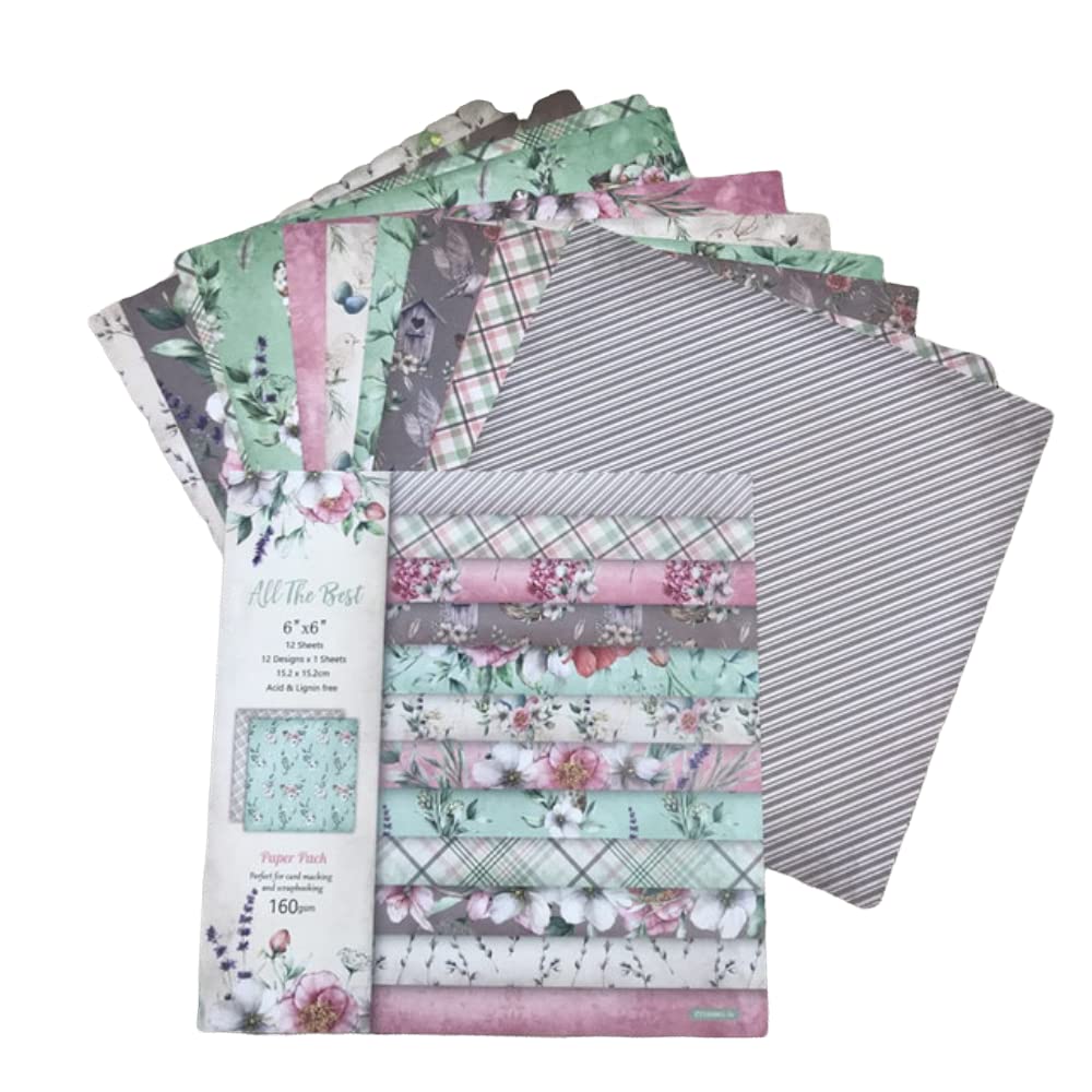 Vintage Sunflower Printed Scrapbooking Paper Pack - 12Pcs Handmade Decorative Paper for Card Making, DIY Crafts, Journaling & Photo Albums | Perfect for Wedding Invitations, Gift Wrapping & Home Decor