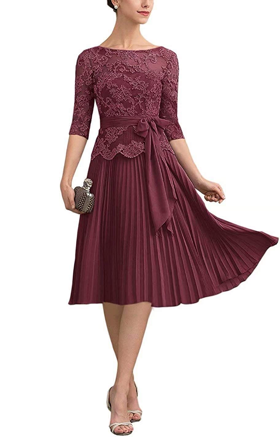 Elegant Short Sleeve Lace Mother of The Bride Dress - Floral Applique Prom Gown for Wedding, Cocktail Party & Special Occasions