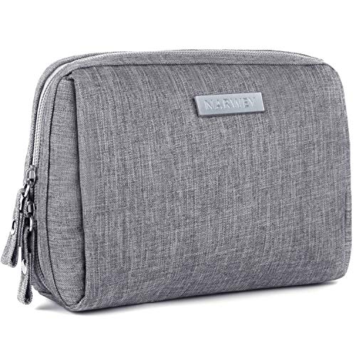 Small Makeup Bag for Women - Mini Travel Cosmetic Pouch for Purse, Grey | Perfect for Daily Essentials & On-the-Go Touchups
