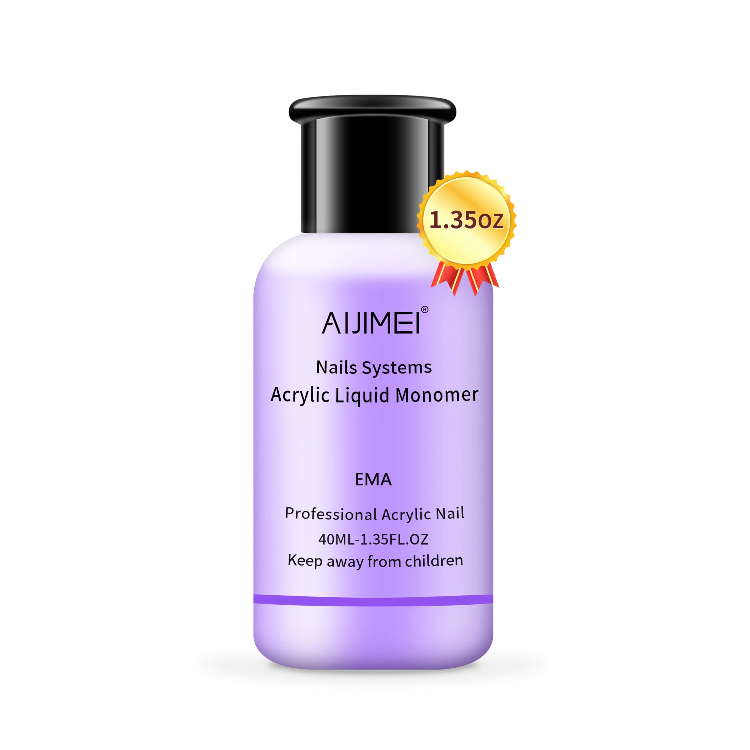AIJIMEI Professional Acrylic Nail Liquid Monomer 40ml (1.35fl.oz) - Nail Extension & Art Supplies for DIY Beginners & Salon Use - Perfect for Acrylic Nail Enhancements, Manicures & Pedicures