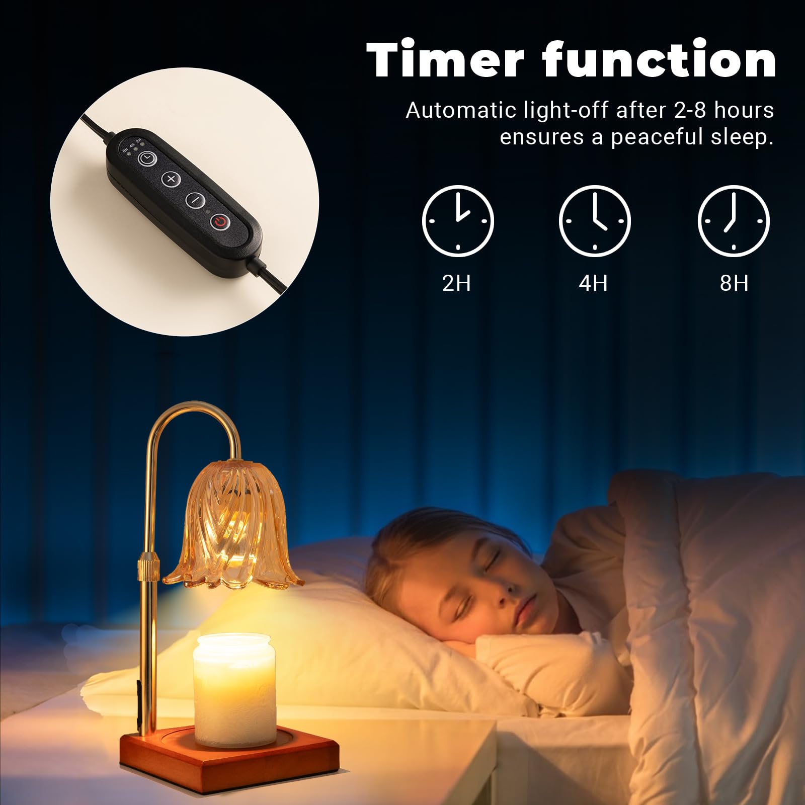 Dimmable Candle Warmer Lamp with Timer - Perfect Mothers Day & Birthday Gift for Women, Housewarming Present, Home Decor Wax Warmer for Jar Candles (Includes 2 Bulbs) - Ideal for Relaxation, Romantic Ambiance & Aromatherapy