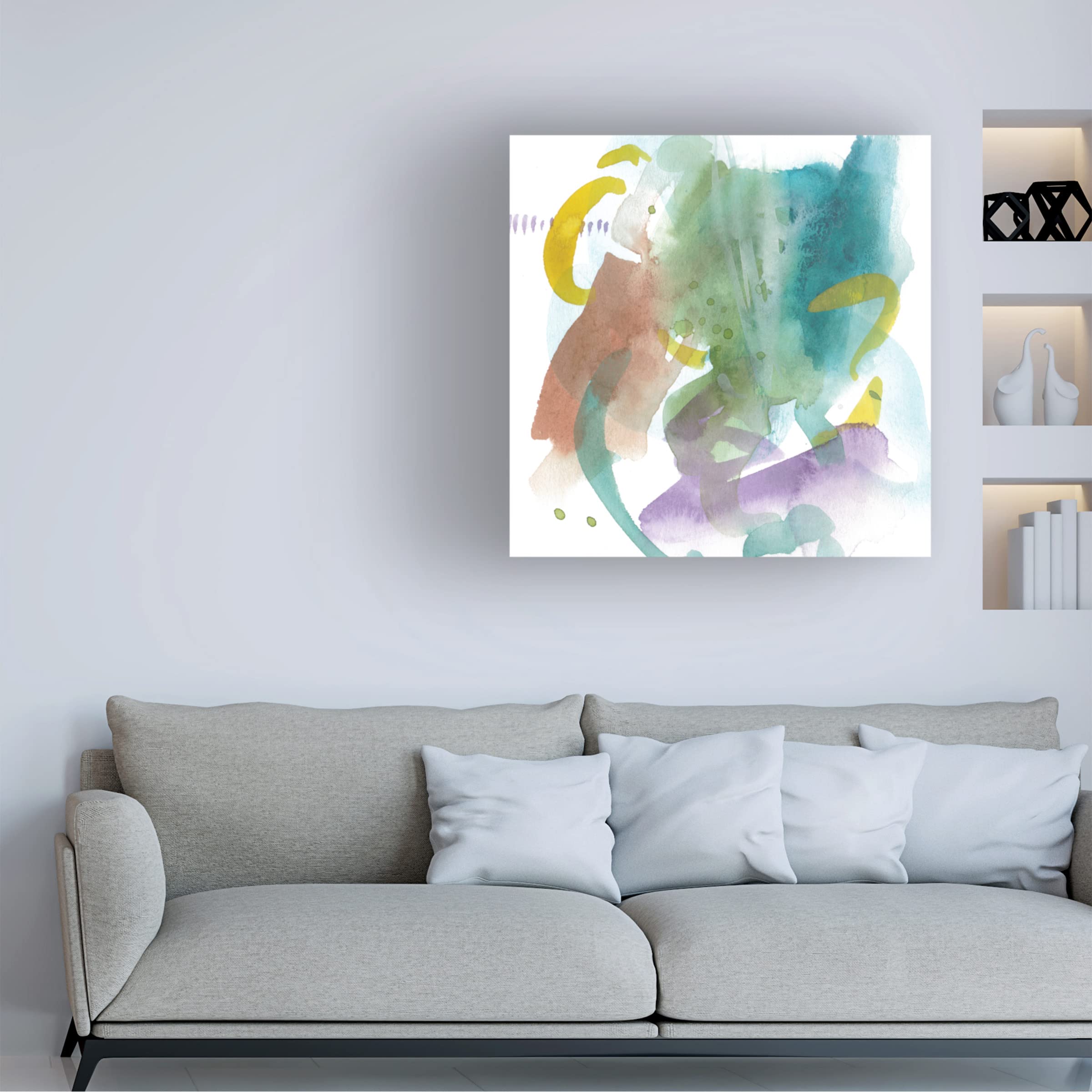 Trademark Fine Art 'Turquoise Bay IV' Canvas Wall Art by Melissa Wang - Coastal Beach Decor for Living Room, Bedroom & Office