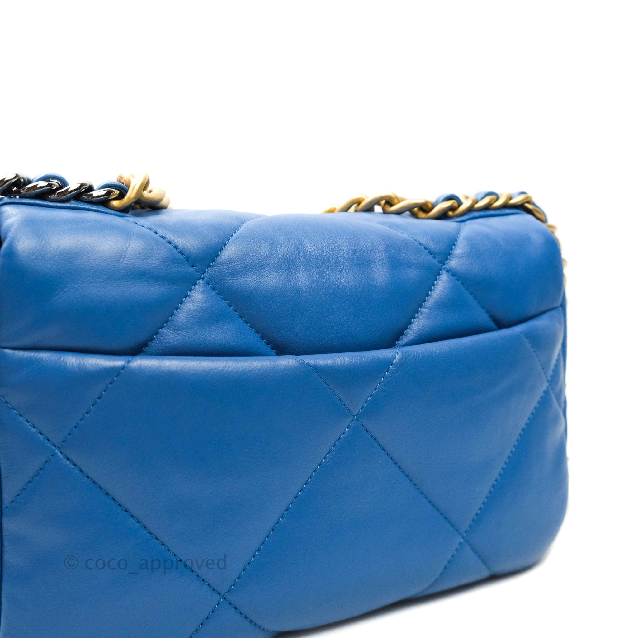 Chanel 19 Small Handbag in Blue with Mixed Hardware - Luxury Designer Crossbody Bag for Women | Perfect for Date Night, Parties & Special Occasions