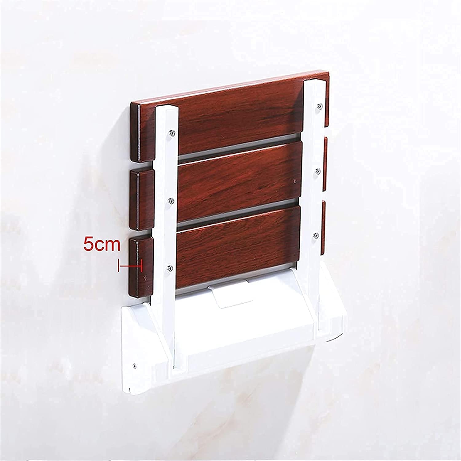 Foldable Wall Mounted Shower Chair for Elderly - Non-Slip Bathroom Seat with Backrest, Folding Shower Bench for Seniors & Disabled - Ideal for Home, Sauna, and Mobility Assistance