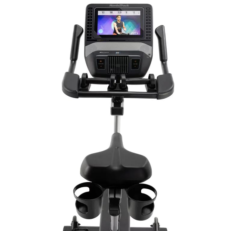 NordicTrack Studio Bike 1000 - Indoor Cycling Exercise Bike with 10” HD Touchscreen, 22 Digital Resistance Levels & Free 3 lb Dumbbells - Perfect for Home Workouts, Cardio Training & iFIT Interactive Fitness (Includes 30-Day Membership) - Black