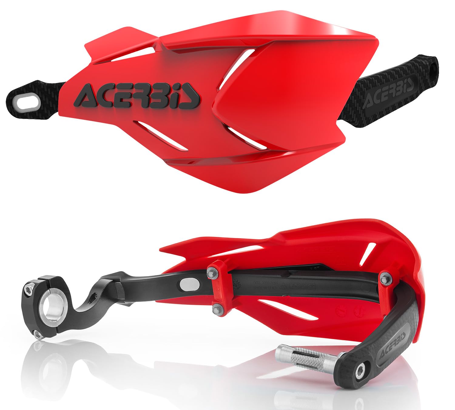 Acerbis Red-Black 2018 X-Factory MX Hand Guards - Dirt Bike Motorcycle Hand Protectors for Off-Road Racing & Trail Riding (Red)