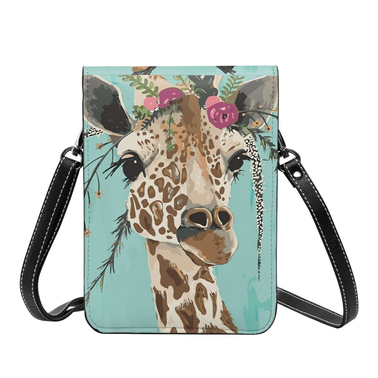 Wild Animal Giraffe Print Crossbody Phone Purse - Cute Mini Handbag with Adjustable Shoulder Strap for Women - Lightweight Wallet & Passport Holder - Perfect for Travel, Shopping, and Everyday Use