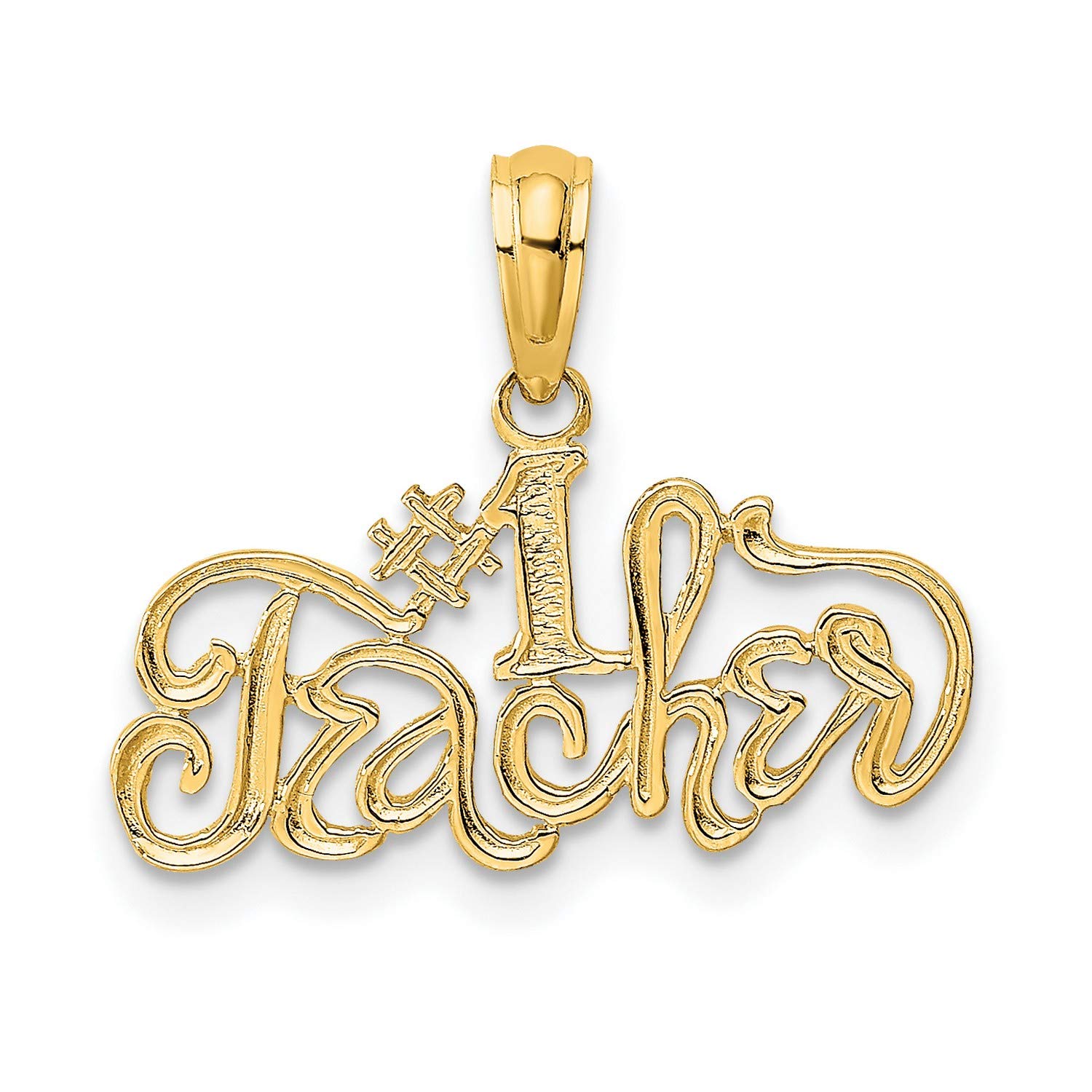 #1 Best Selling 14k Yellow Gold Teacher Charm Pendant - Perfect Gift for Educators, Appreciation Jewelry for Teachers, Graduation, Retirement & Special Occasions
