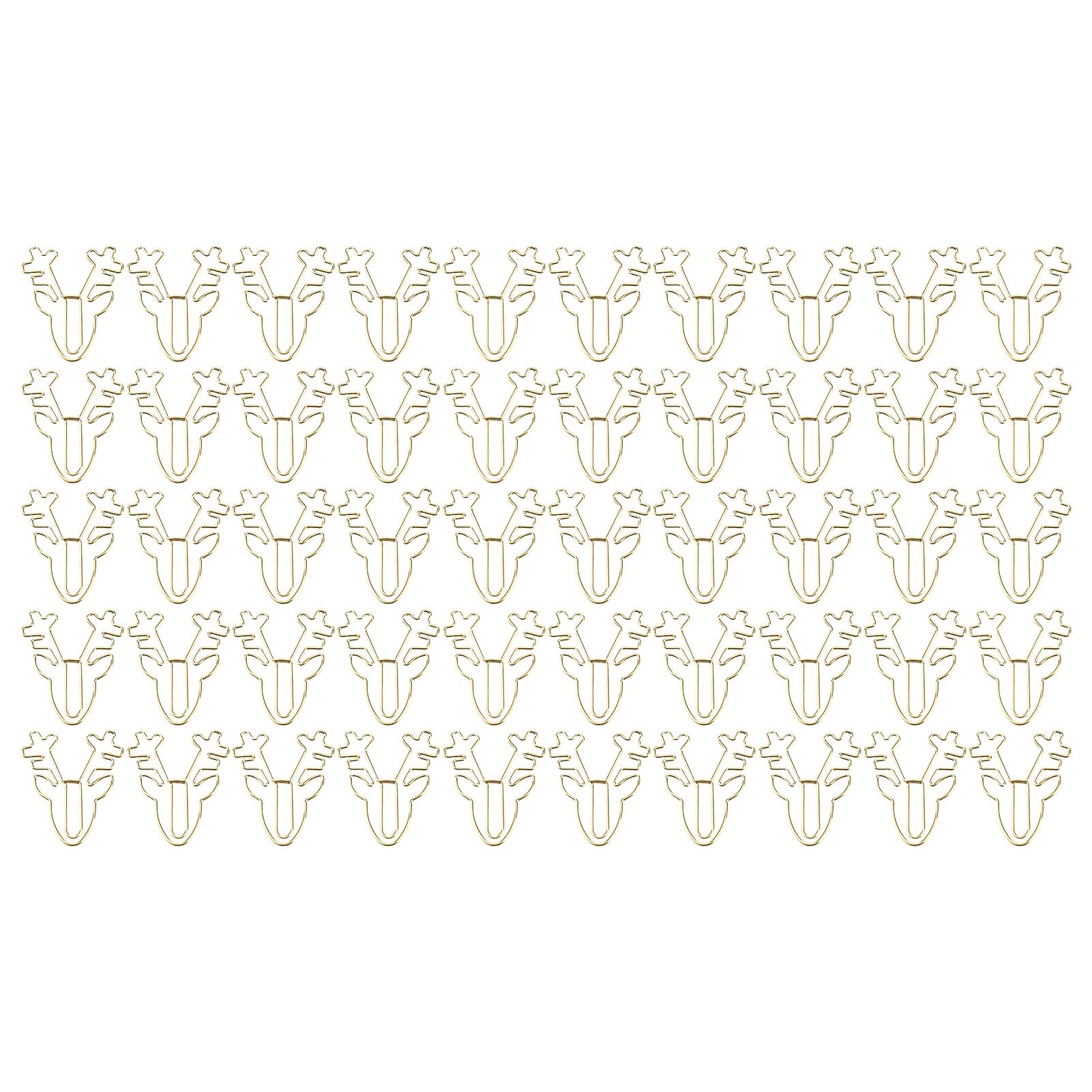 50Pcs Cute Deer Head Paper Clips - Small Metal Organizing Clips for Documents, Photos, Tickets - Perfect for Office, School, Scrapbooking & Craft Projects