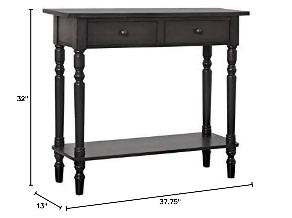 Humphry Transitional Wood 2-Drawer Writing Desk in Gray - Modern Home Office Furniture for Small Spaces | Study Desk for Work from Home & Remote Learning