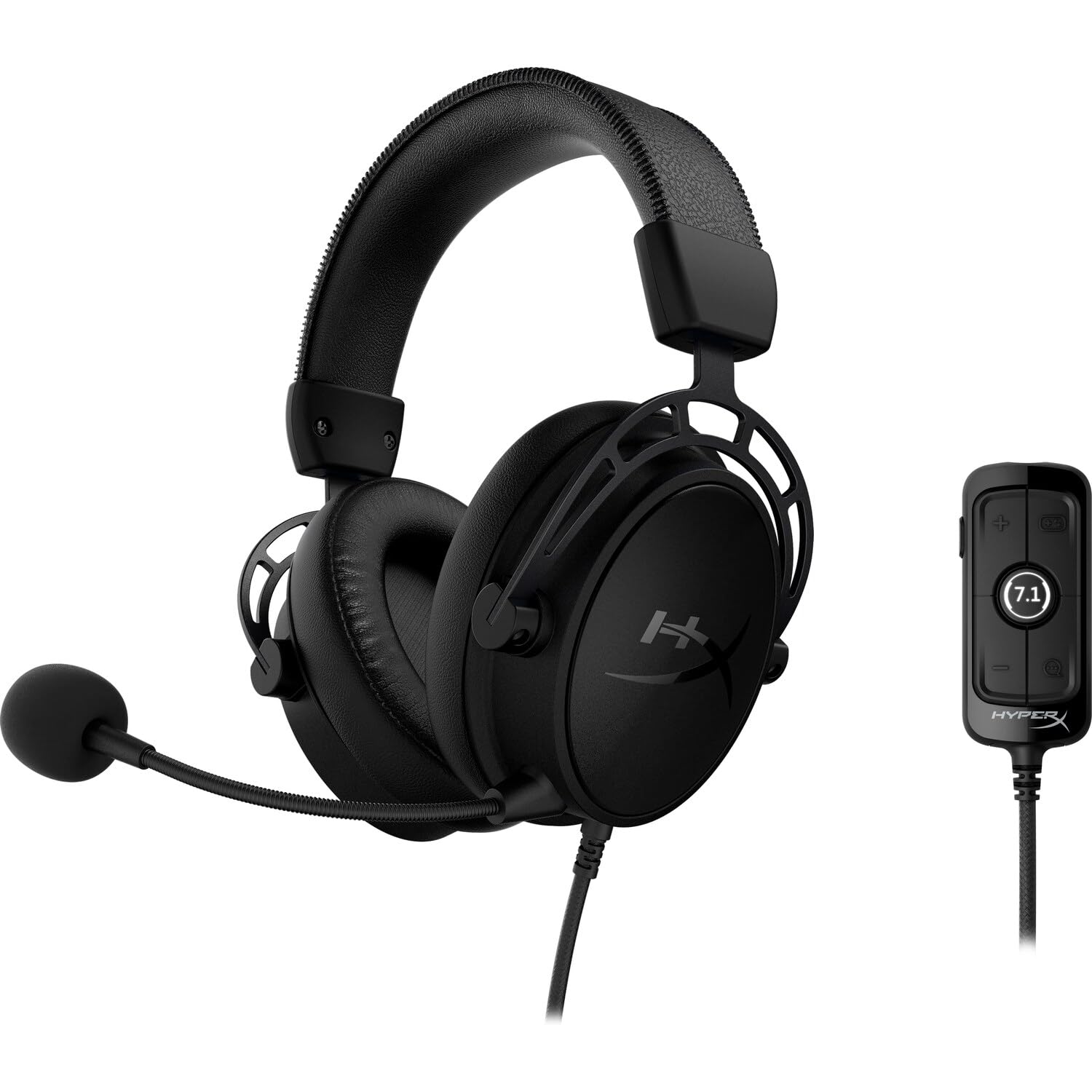 HyperX Cloud Alpha S Gaming Headset - 7.1 Surround Sound, Dual Chamber Drivers, Durable Aluminum Frame, Detachable Noise-Canceling Mic for PC, PS5, PS4, Xbox - Perfect for Competitive Gaming & Streaming (Renewed)