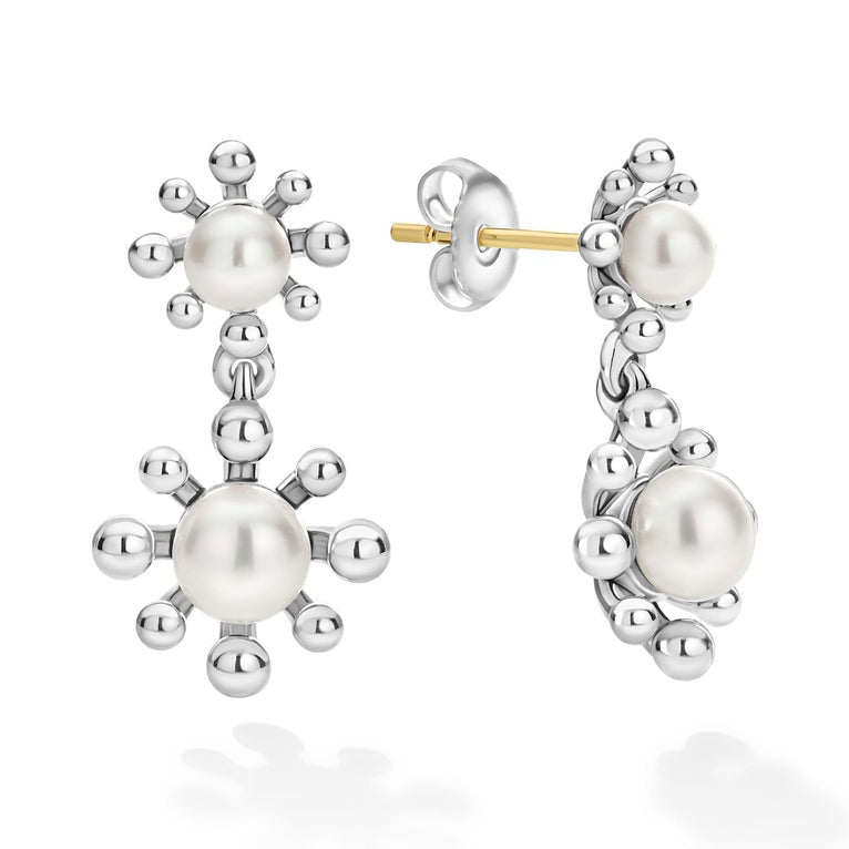 Luna Fleur Pear Drop Earrings - Elegant Dangle Earrings for Women, 925 Sterling Silver Pear Shaped Jewelry, Perfect for Weddings, Parties & Date Nights
