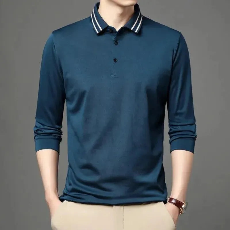Men's Striped Collar Polo Shirt - Casual Short Sleeve Button Down Shirt for Business, Golf & Summer Outfits